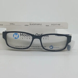 NWT UNISEX MODERN OPTICAL EYEGLASS FRAMES CHILL BLACK PURPLE
